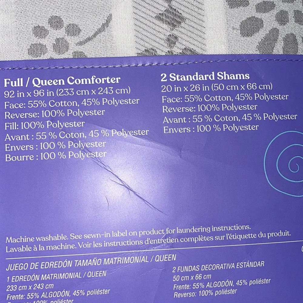 🎁 NWT Full/Queen Comforter with 2 Shams - Picture 3 of 3